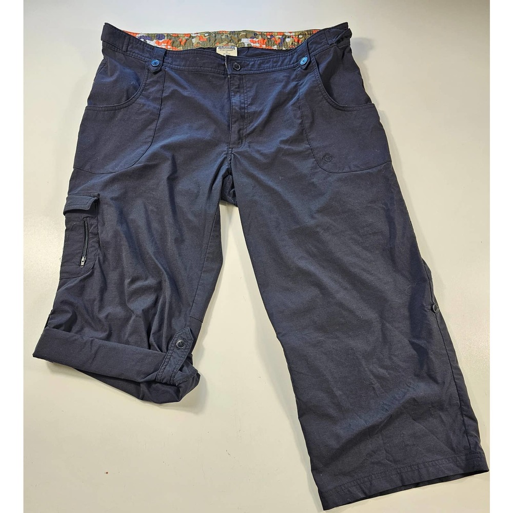 Magellan size 14 hybrid roll down Capri active hiking pants adjustable waist